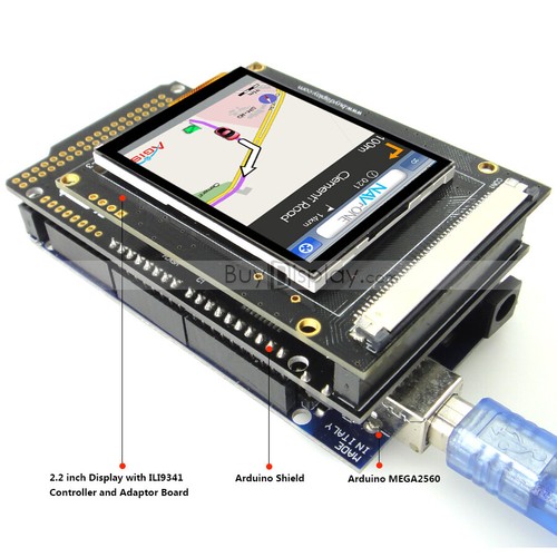 2.2"inch TFT LCD Capacitive Touch Shield for Arduino Due,MEGA 2560,Uno w/Library - Picture 3 of 4