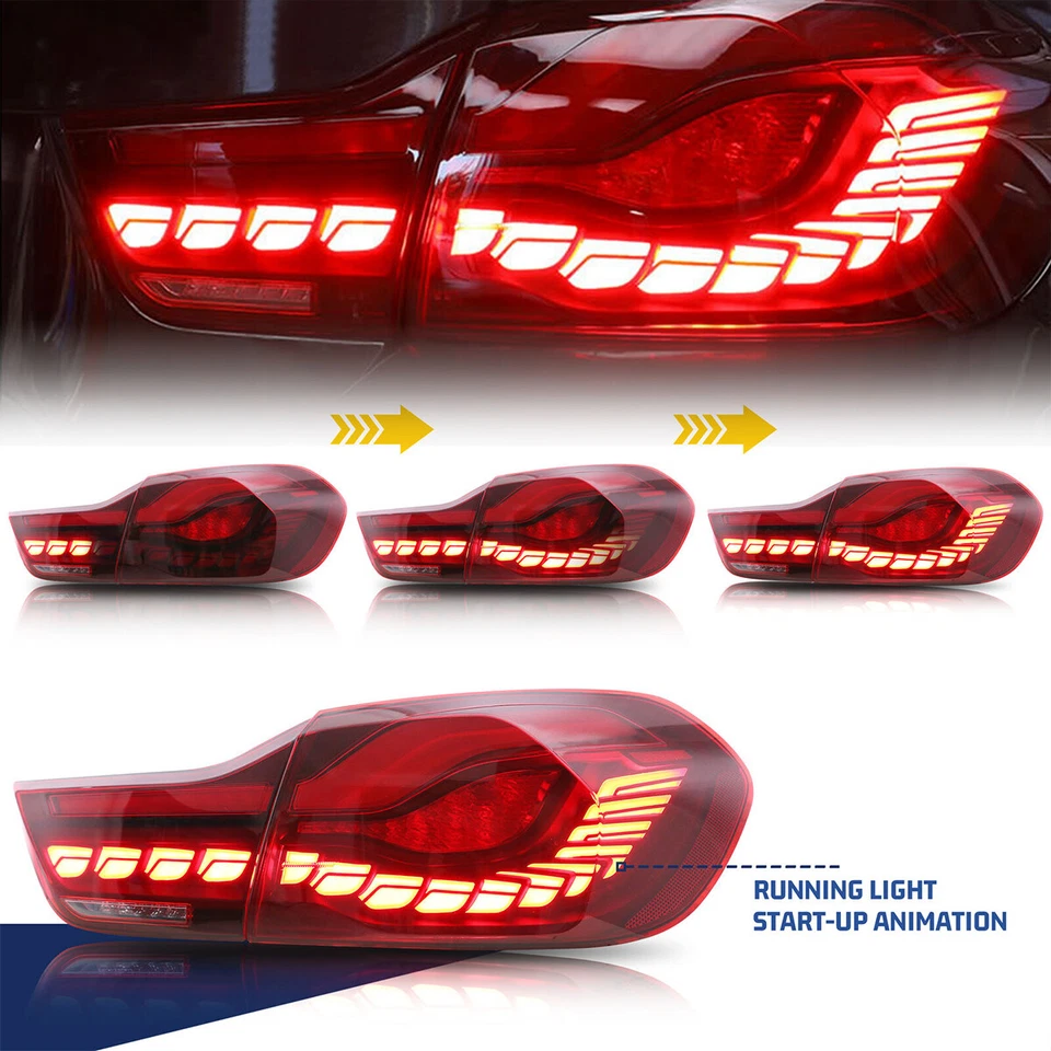 Pair Black Smoked LED Tail Lights For 14-20 BMW F32 F33 F36 M4 F82 F83 Stop Lamp - Image 2 of 4