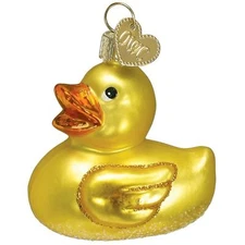 Old World Christmas Blown Glass Ornament for Christmas Tree, Rubber Ducky