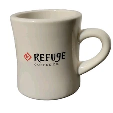 Refuge Coffee Co. White Coffee Mug Cup M Ware Thick Walled