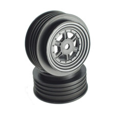 DE RACING DERGSFLB Gambler Front Wheels AE Offset Black w/12mm Hex