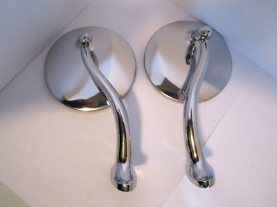 4'' SWAN NECK SIDE VIEW MIRRORS STAINLESS CHROME CHEVY FORD HOT ROD #6615