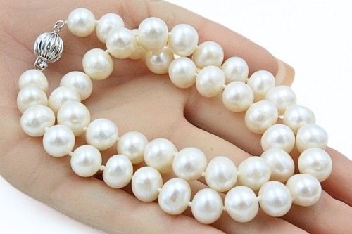 Lucas Lameth Signed Sterling Silver Hand Knotted Freshwater Pearl HSN Necklace