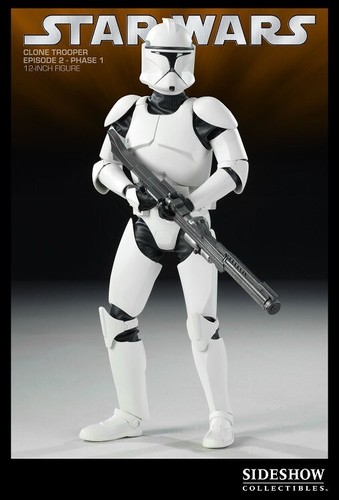 Star Wars Republic Clone Trooper Phase I Armor 1:6 Figur Sideshow 30 cm OVP Neu - Picture 3 of 7