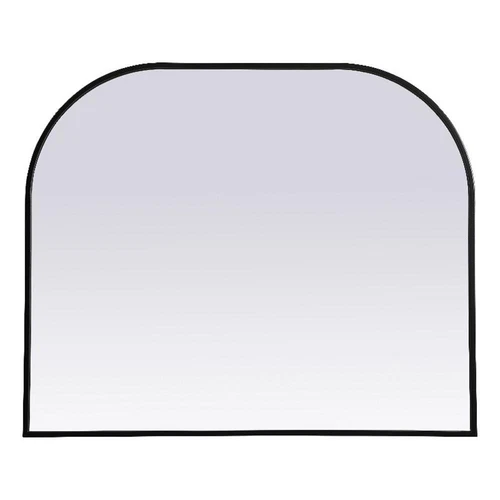 Elegant Decor Blaire 36x30" Arch Modern MDF Wood/Iron Mirror in Black - Picture 1 of 9