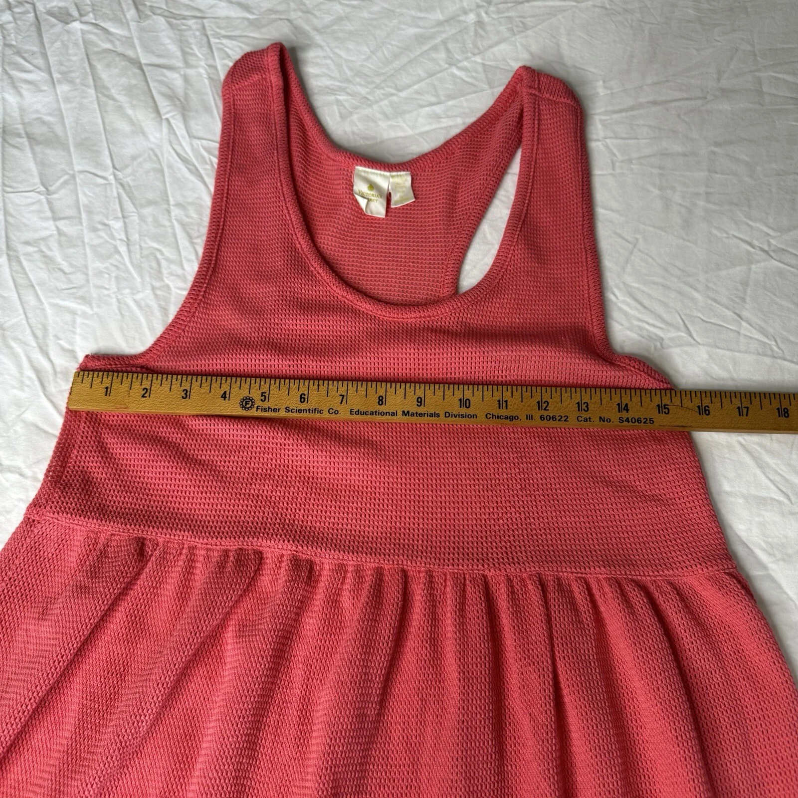 UNDERCOVER Abito copricostume da bagno Victorias Secret etichetta oro rosa corallo rete racerback taglia M