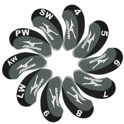 10Pcs Quality Black/Grey Mizuno Neoprene Golf Iron Headcover UK Stock - Afbeelding 1 van 2