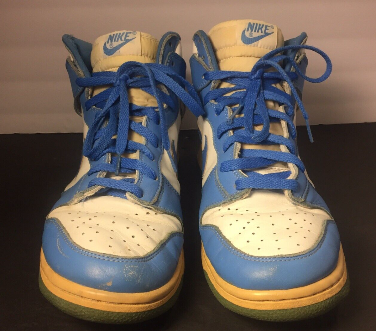 NIKE UNC Dunk High LE 630335-144 White Carolina Blue Mens Sz 11.5 