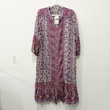 Spell & The Gypsy Jasmine Floral Midi Tunic Cover Up Dress Lilac Women's Size M