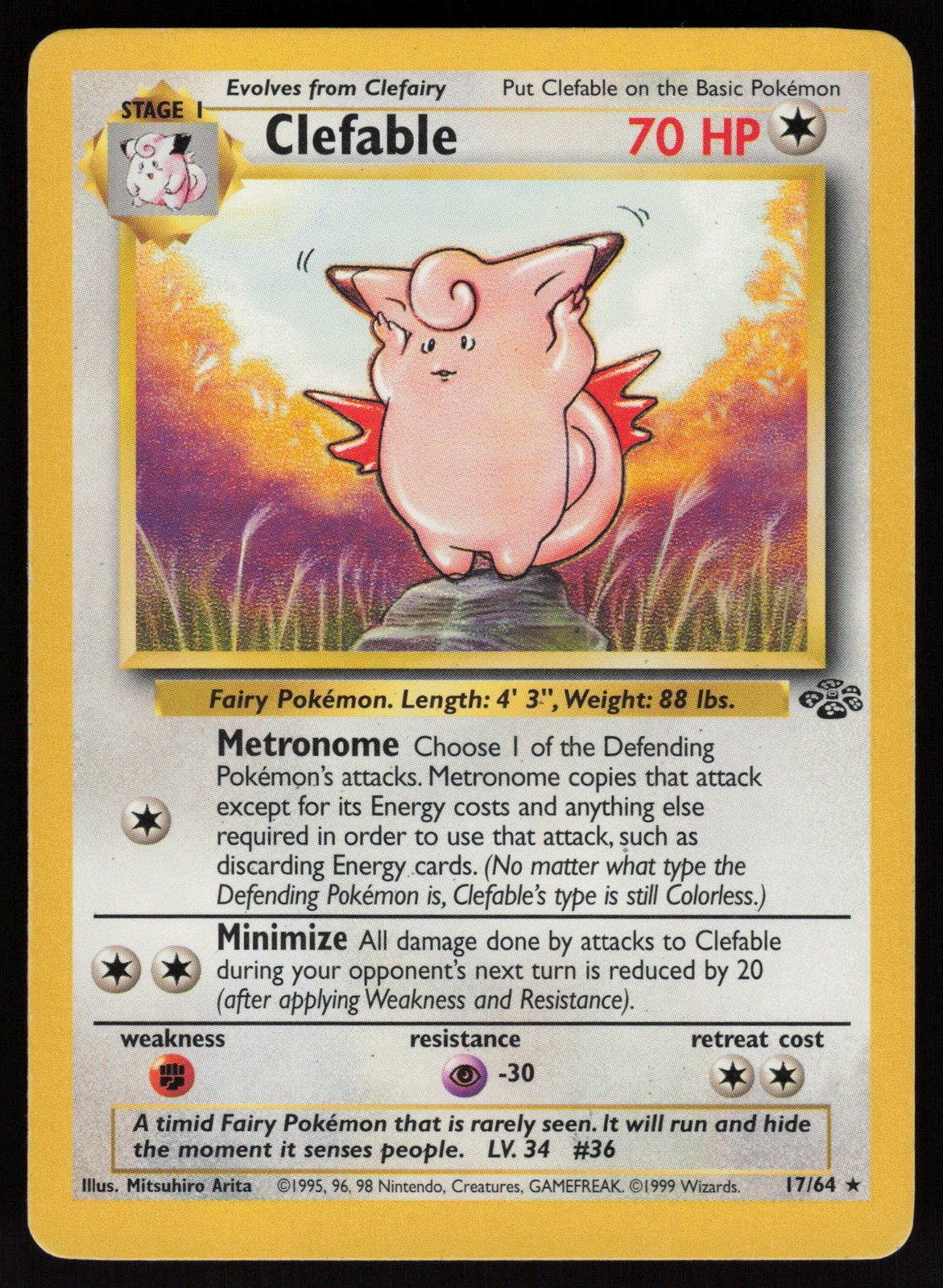 Clefable (17) Rare Jungle 17/64 LP