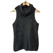 Linda Allard Ellen Tracy Women’s VTG Mohair Cowl Neck Tank Sweater Gray Size S