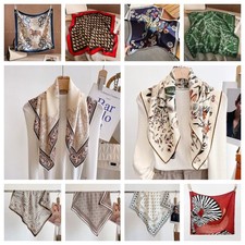 65X65CM Shawl Scarf flower Print Neckerchief Bandana wrap 70 Cashmere 30 Silk