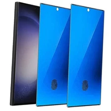 2 Pack Anti-Blue Privacy Tempered Glass for Samsung Galaxy S24 Ultra Mirror 