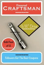 Used Bulk Pack Of 12 Craftsman Ratchet Extension Bar 3/8" Drive 3" CMMT44264