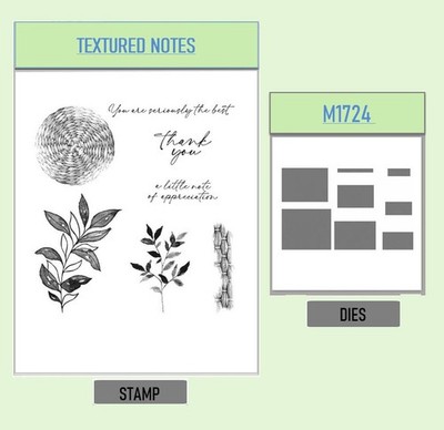 TEXTURED NOTES Clear Stamps and Metal Cutting Dies DIY Scrapbooking Album Card