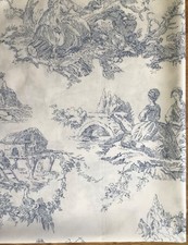 Cabbages & Roses Country Toile Blue Lightweight Cotton Fabric New Assorted Sizes