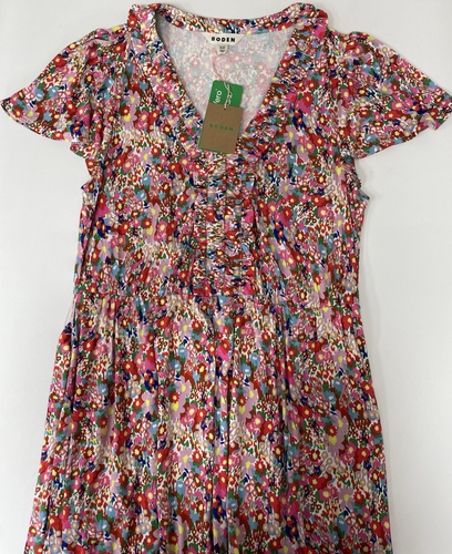 Boden Nicola Tea Dress Midi Multi Wildflower Garden Pink Floral 14R D1187 BNWT - Picture 9 of 14