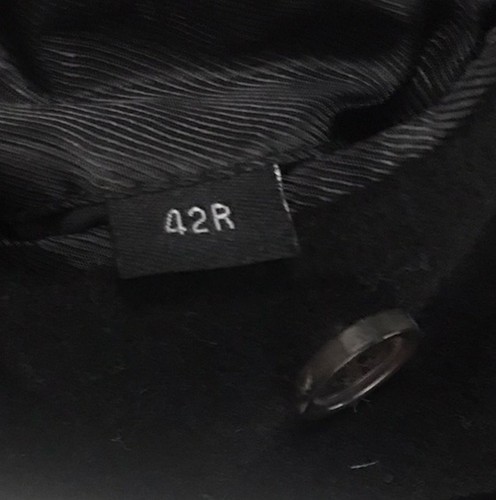 Chaps Black Long Overcoat 42R Wool or Wool Blend Chesterfield - Picture 7 of 24
