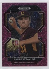 2022 Panini Prizm Draft Picks Neon Pink Velocity Prizm Andrew Taylor #PDP80 fm0