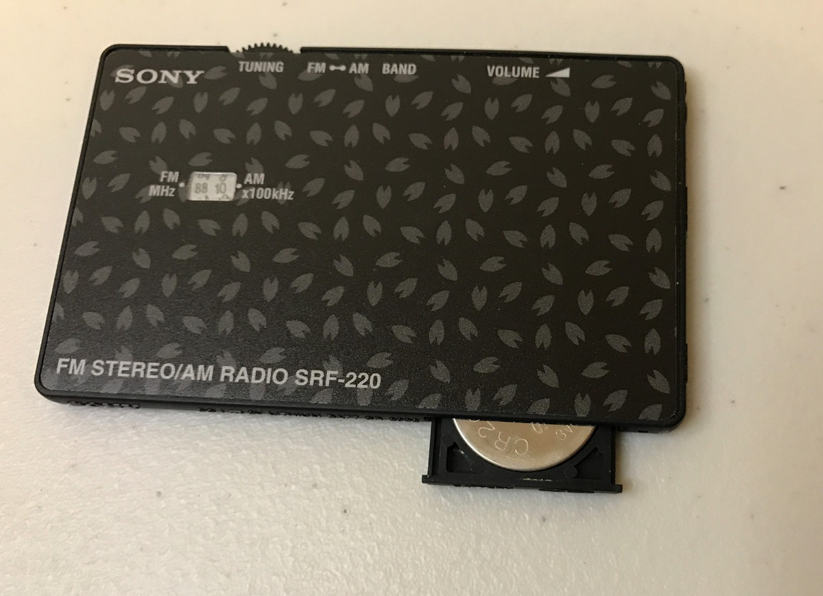 SONY Card Radio SRF-220 FM AM w/ Box Headphones Manuals