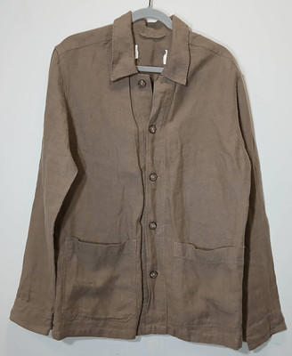 A day's march women small jacket French linen brown European flax spring summer