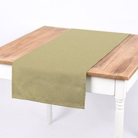 SchÖNer Leben. TischläUfer Leinenlook Uni LindgrüN 40X160Cm