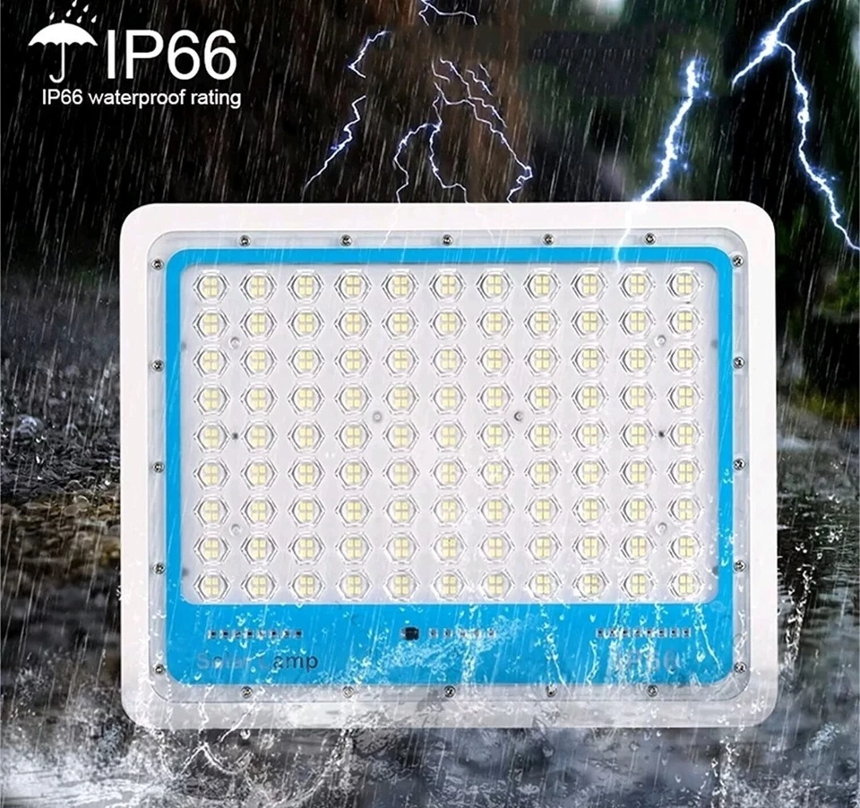 FARO LED SOLARE 2000W FARETTO CREPUSCOLARE IP66 FOTOVOLTAICO INCLUSO TELECOMANDO - Image 2 of 2