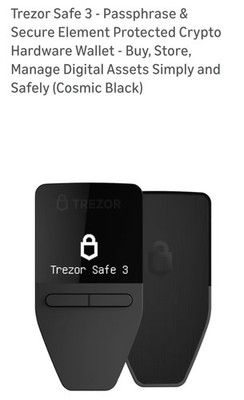 Trezor Safe 3 - Passphrase & Secure Element Protected Crypto Hardware Wallet...