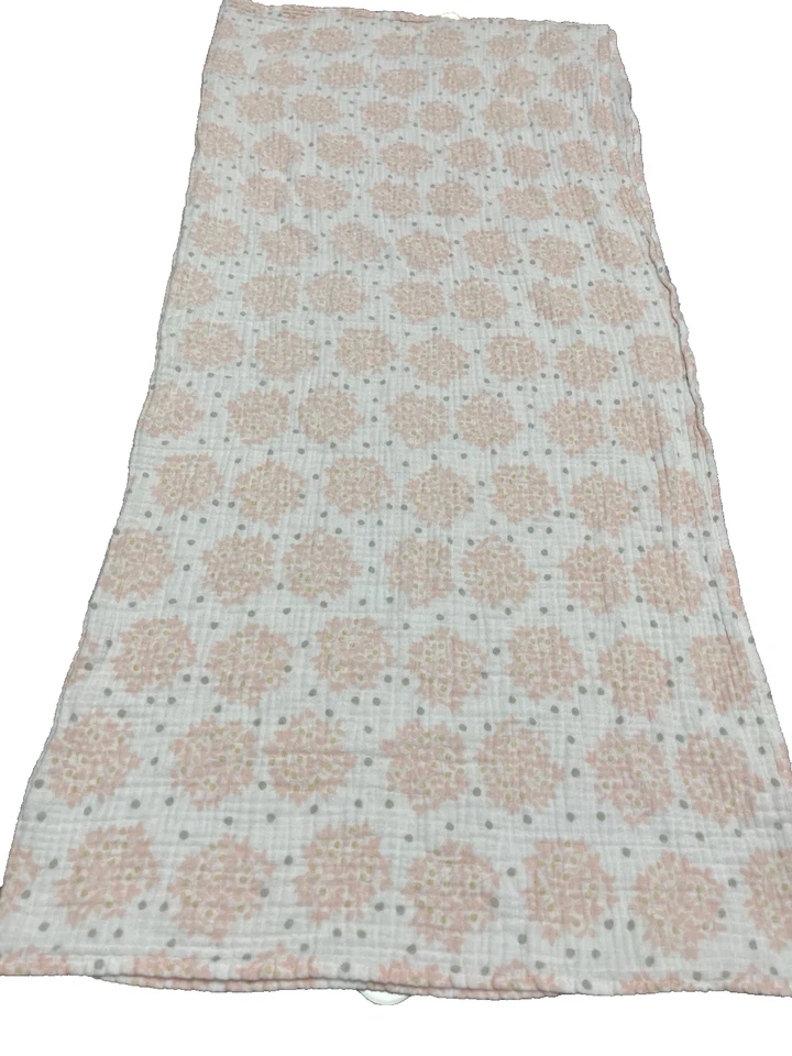 Manta de Muselina Floral Swaddle Designs Rosa Gris Punto Algodón Envoltura Recepción Foto 2 de 4