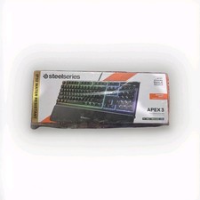 SteelSeries Apex 3 RGB Wired Gaming Keyboard IP32 Water Resistant Quiet Switches