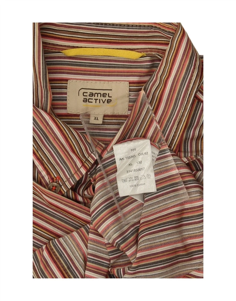 Camisa CAMEL ACTIVE Para Hombre Manga Corta XL Multicolor Rayas Algodón CD06 Foto 3 de 3