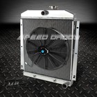 3-Row Full Aluminum Radiator+16" Fan For 47-54 Chevy 3100/3600/3800 Truck Pickup