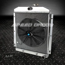 3-ROW FULL ALUMINUM RADIATOR+16" FAN FOR 47-54 CHEVY 3100/3600/3800 TRUCK PICKUP