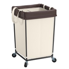 160L Laundry Basket with Wheels 2 Section Large Rolling Laundry Hamper Bag wi...
