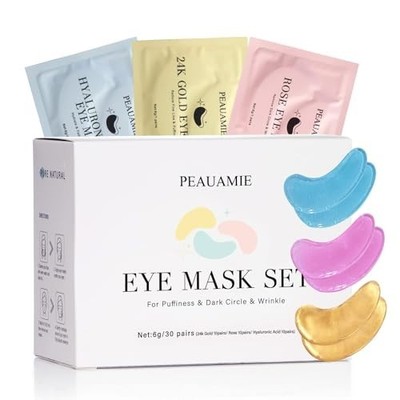 Under Eye Patches Gold and Hyaluronic Acid for puffy eyes (30 Pairs)