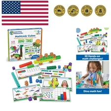 MathLink Cubes Kindergarten Math Activity Set: Dino Time! - Math Manipulative...