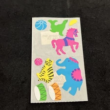 Vintage Hambly NEON Circus Animals Stickers - Rare & HTF