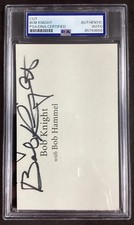 Bob Knight Signed Index Card Cut NBA Basketball HOF Autograph Indiana PSA/DNA
