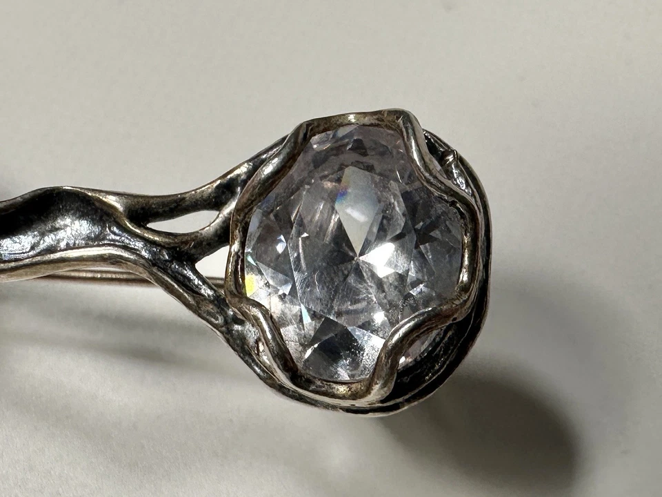 Pendientes colgantes firmados Shablool Didae Israel esmalte azul circonita cúbica plata esterlina Foto 3 de 4