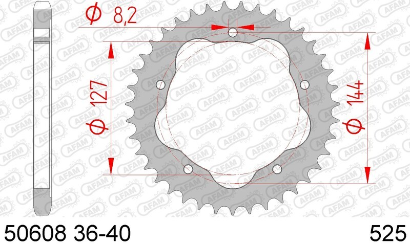 Couronne AFAM acier 50608K pas 525 : fini les vibrations de transmission moto