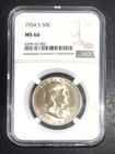 1954-S 50C Franklin Half Dollar - *Better Date* Mint State Unc NGC MS 66