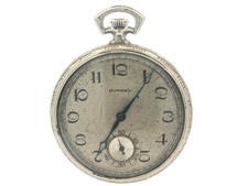 Antique E. Howard 14k White Gold Size 10S 21j Mechanical Open Face Pocket Watch