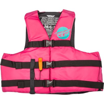 Fly Racing Nylon Flotation Life Vest - Neon Pink/Teal - Small/Medium 221-30414S