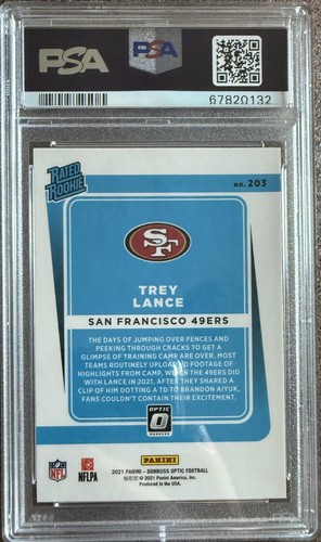 Panini Donruss Optic #203 2021 Trey Lance PSA 10 - Imagen 2 de 2