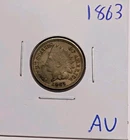 1863-P Philadelphia Indian Head Cent IHC AU Almost Uncirculated