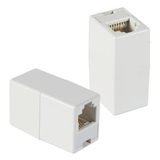 2Pcs RJ11 Coupler Phone Line Connector 6P4C Inline Telephone Line Adapter Fem...
