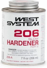 West System 206-A Slow Epoxy Hardener Part 2 ~ 7 fl. oz. (.43 pt) 206 ml
