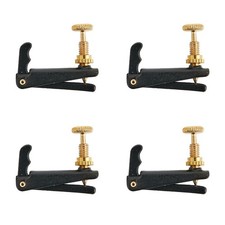 4 Pcs/ Metal Violin Fine Tuner/ String Adjuster Tuning Black For 4/4 3/4 Violins