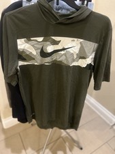 Nike Dri-FIT S/S Camo Pullover Training Hoodie Shirt Men's Large