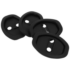 4Pcs Universal Rubber Door Lock Covers for Car Thickened Shock Absorber Black